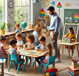 toddler in a childcare center