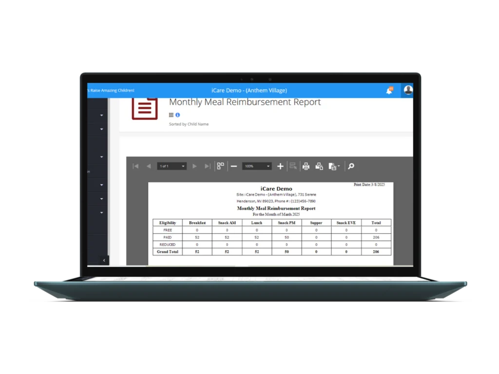 Paperless meal reimbursement