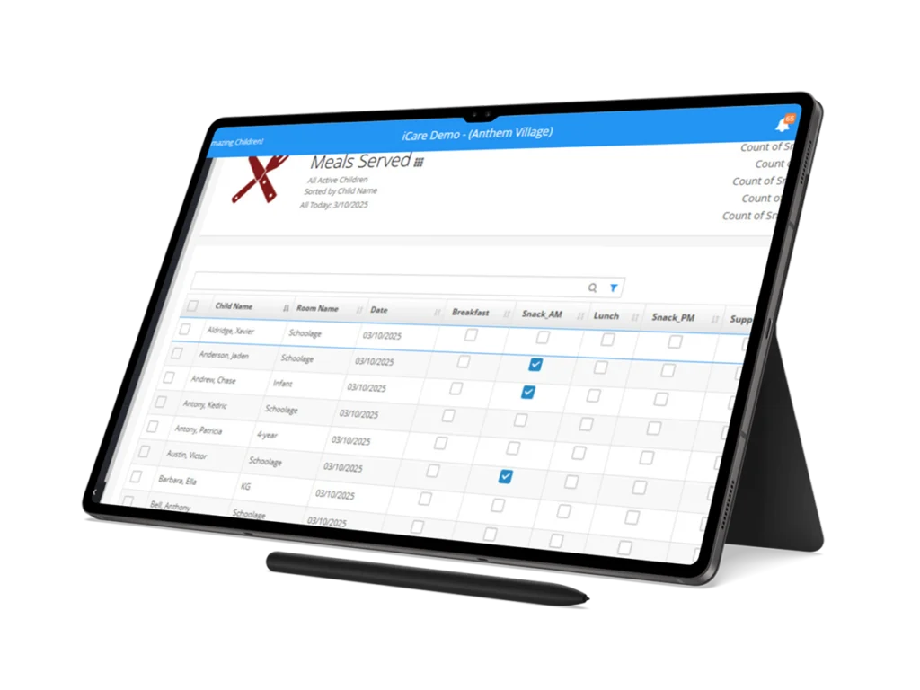 iCare software dashboard